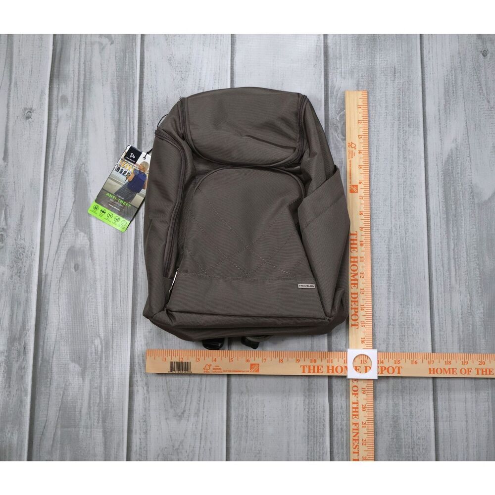 NEW Travelon Anti Theft Classic Backpack 5 Point Security Bag Travel Hazelnut - Picture 2 of 8